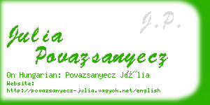 julia povazsanyecz business card